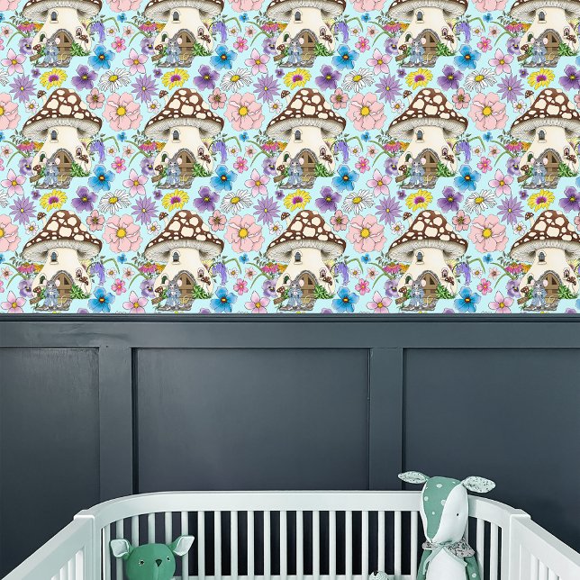 Papel Pintado Fantasía Ratón Mushroom House Floral (Subido por el creador)