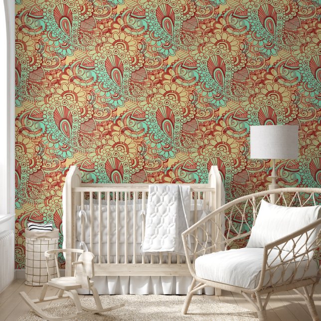 Papel Pintado Fantasy Paisley Ornaments Seamless Pattern 11 (Niños)