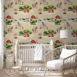 Papel Pintado Farm Land Beige Repeating Seamless Country Pattern