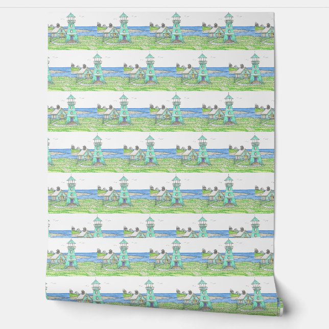 Papel Pintado Faro Wallcover; Turqoise (Desenrollar)