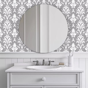 Papel Pintado Fauna gris monocromática