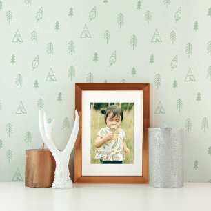 Papel Pintado Feliz campamento de verano Vibes Pastel Green
