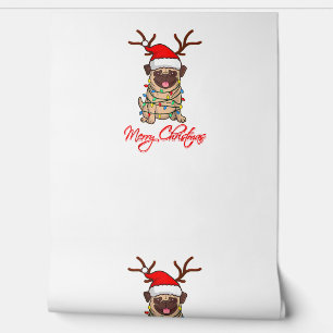 Papel Pintado FELIZ CHRISTMAS PROPIETARIO DE PUG Navidades feos 
