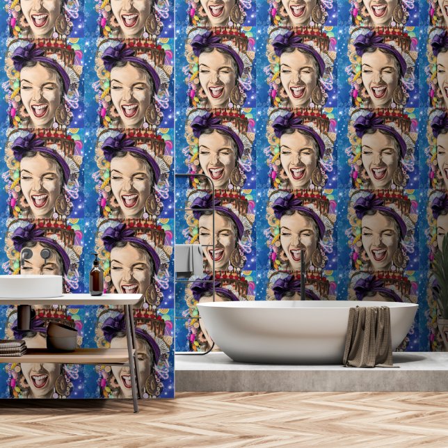 Papel Pintado Feliz cumpleaños mujer graciosa (Baño)