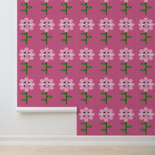 Papel Pintado Feliz Día de la Abeja Chica Abejorro Rosa Cumpleañ
