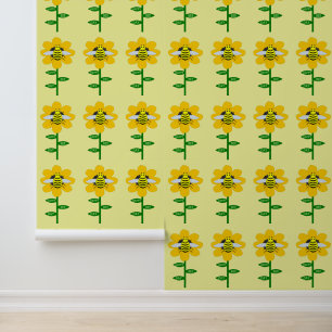 Papel Pintado Feliz Día de las Abejas Cumpleaños Bumblebee