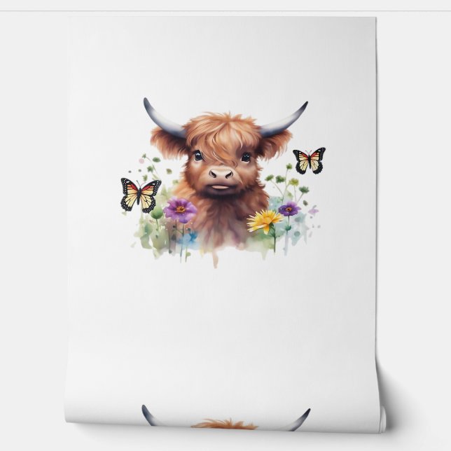 Papel Pintado Feliz Navidad Cute Highland Cow Classic T-Shirt (Desenrollar)