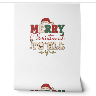 Papel Pintado Feliz Navidad Todo Sombrero de Santa Relámpagos Es
