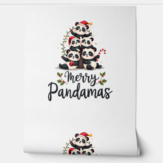 Papel Pintado Feliz Pandamas Pun Panda Navidad (2)