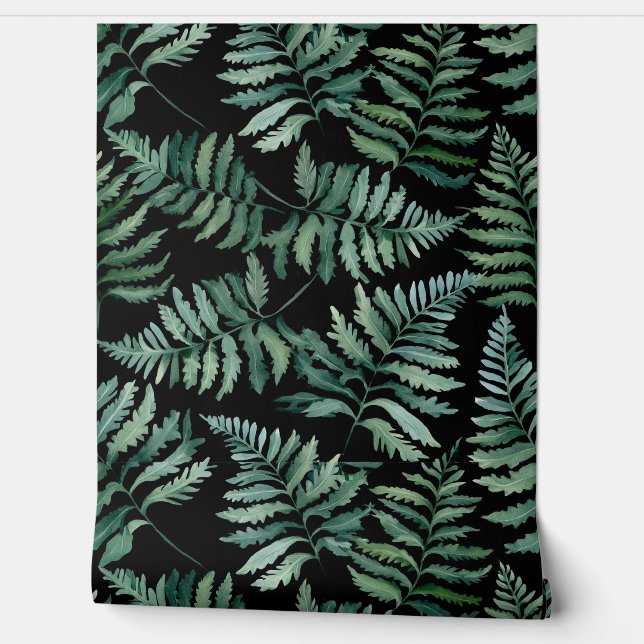 Papel Pintado Fern Botánico Oscuro (Desenrollar)