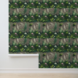 Papel Pintado Ferrocarriles y flores silvestres Peel y Stick