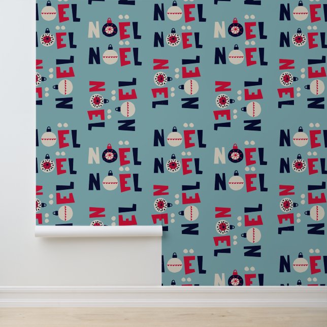 Papel Pintado Festividades de Noel Modern Festilographic Typogra (Solicitud)