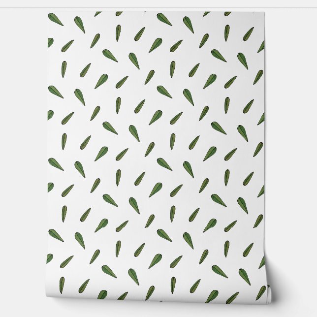 Papel Pintado Feuilles du printemps, motif aquarelle (Desenrollar)