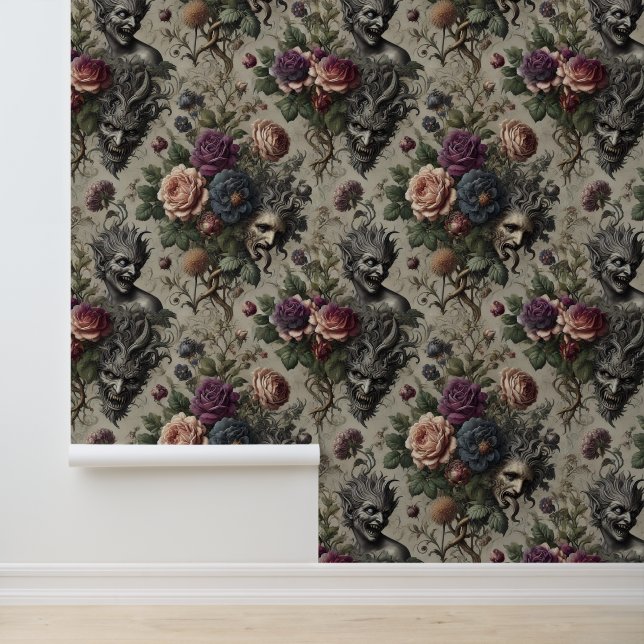 Papel Pintado Fiesta de cumpleaños - Floral gótica victoriana (Solicitud)