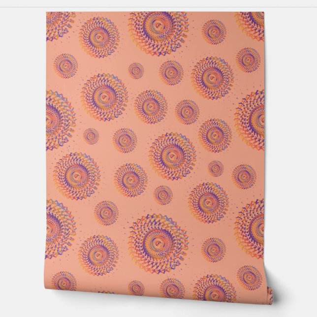 Papel Pintado Fiesta en Naranja (Desenrollar)