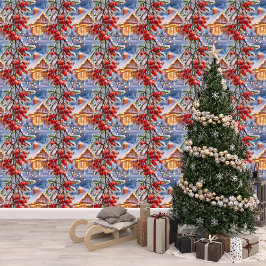 Papel Pintado Fiesta festiva Mistletoe Berries DIY Peel & Stick