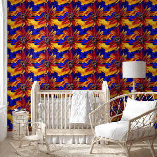 Papel Pintado Flama flamígera flamígera flameada floral bizantin