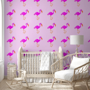 Papel Pintado Flamenco Rosa Lindo