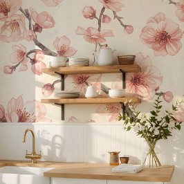 Papel Pintado Flaurel sin Costuras de Flor de Cerezo Delicada