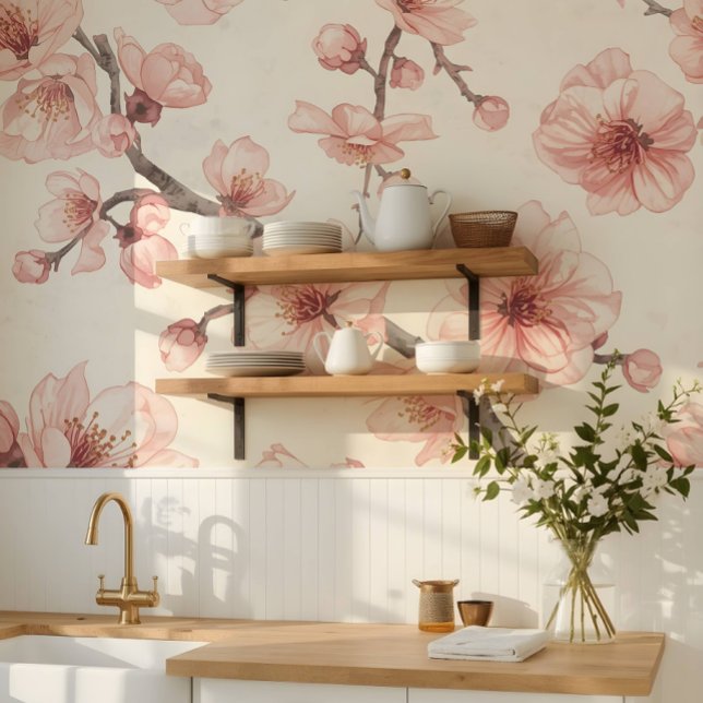 Papel Pintado Flaurel sin Costuras de Flor de Cerezo Delicada (Subido por el creador)