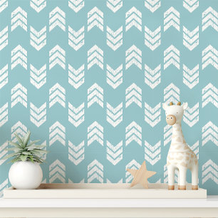 Papel Pintado Flecha de Chevron Azul Celeste