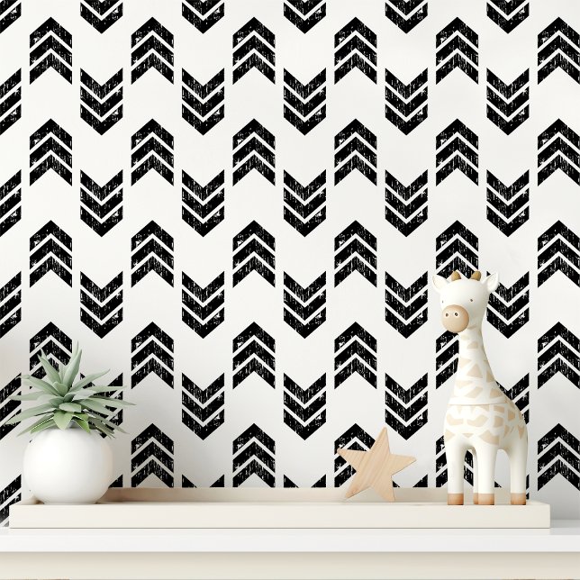 Papel Pintado Flecha de Chevron en Blanco y Negro (Subido por el creador)