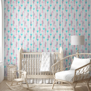 Papel Pintado Flechas personalizadas de color azul verde y rosa
