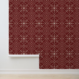 Papel Pintado Flechas y estrellas tribales de Boho, crema sobre