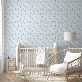 Papel Pintado Floating Blue Watercolor Figures