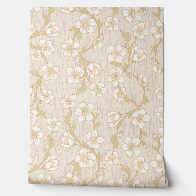 Papel Pintado Flor botánica moderna (Desenrollar)
