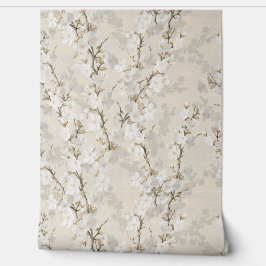 Papel Pintado Flor de cerezo neutral - beige