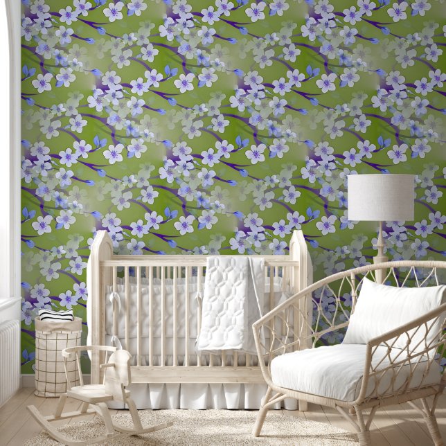 Papel Pintado Flor de cerezo - Sakura sin fisuras 2 (Niños)