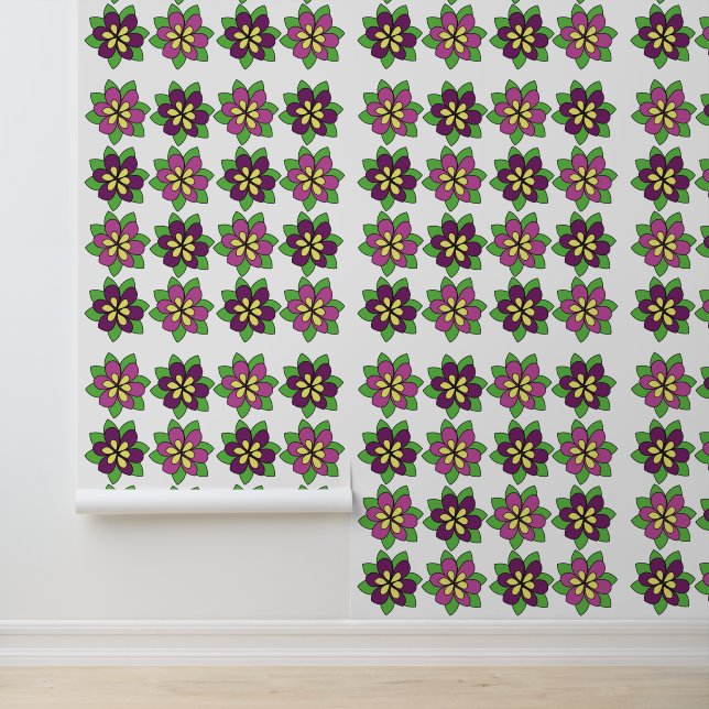 Papel Pintado Flor de Clemátide Púrpura (Solicitud)