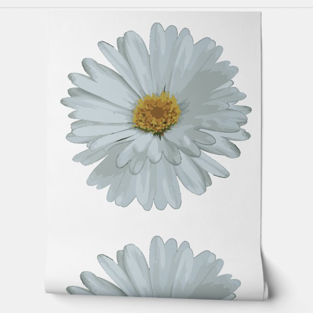 Papel Pintado Flor de color blanco (Desenrollar)