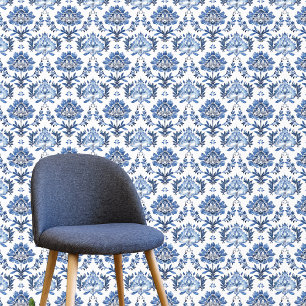 Papel Pintado Flor de color blanco blanco azul chingo