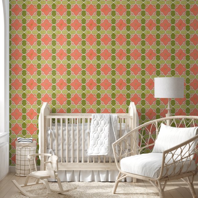 Papel Pintado Flor de mosaico ornamental (Niños)
