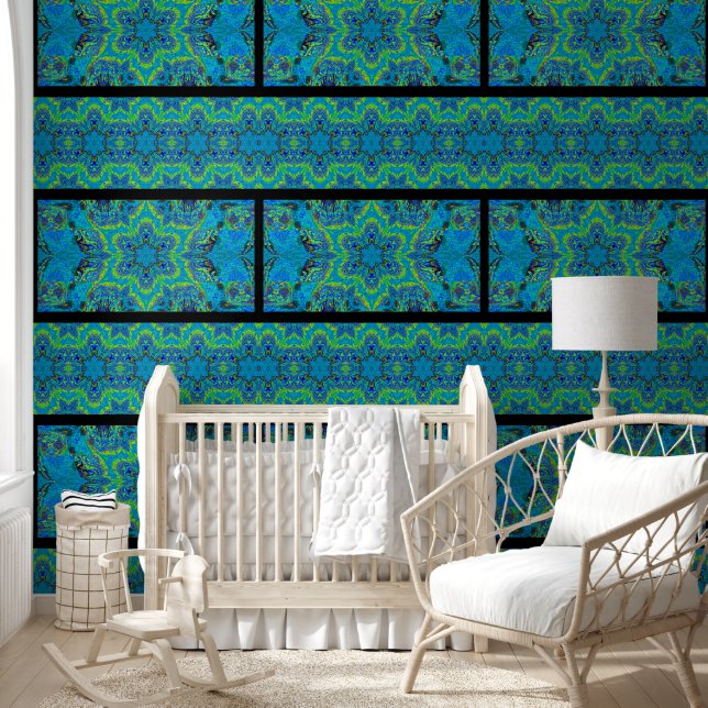 Papel Pintado Flor en azul (Niños)