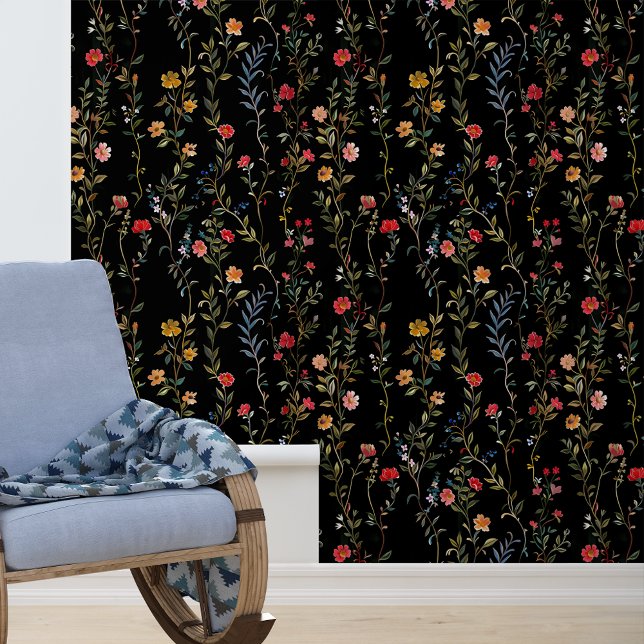 Papel Pintado Flor en vides negras (Subido por el creador)