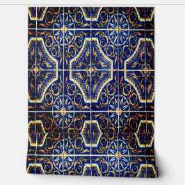 Papel Pintado Flor floral azul