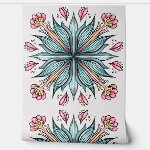 Papel Pintado Flor Floral Off-White Moderno Abstract Arte de Flo