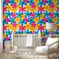 Flor hippie brillante y audaz flor primavera