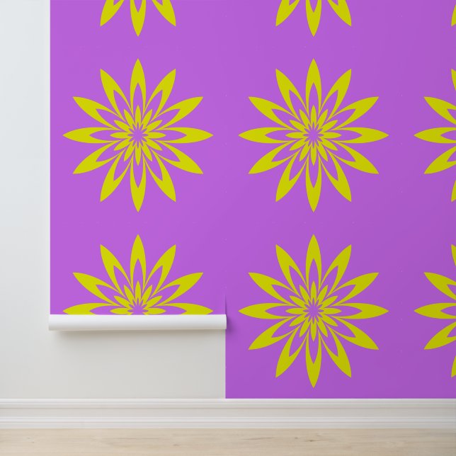 Papel Pintado Flor morada amarilla (Solicitud)