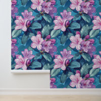 Flor morada de rododendros con pétalos