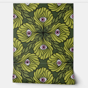 Papel Pintado Flor ocular verde Tocante Halloween Fantasy Art