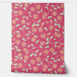 Papel Pintado Flor Primavera Rosa