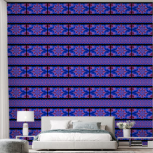 Papel Pintado Flor Rojo En El Azul 3