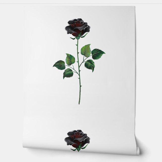 Papel Pintado Flor rosa negra (Desenrollar)