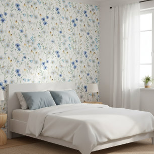 Papel Pintado Flor silvestre azul morada