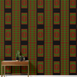 Papel Pintado Flor verde en rojo