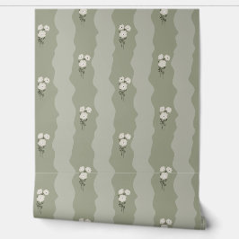 Papel Pintado Flor verde suave